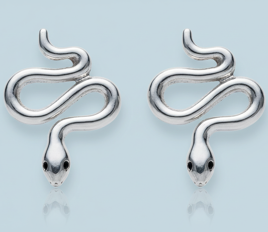 Snaked Shaped Sterling Silver Earrings