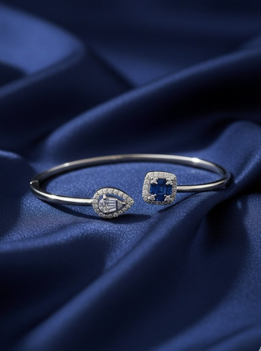 Azure Gleam Open Cuff Bracelet