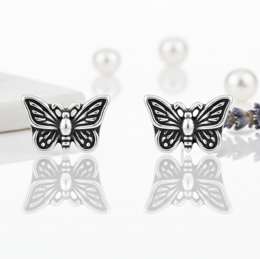 Butterfly Shaped Sterling Silver Earrings
